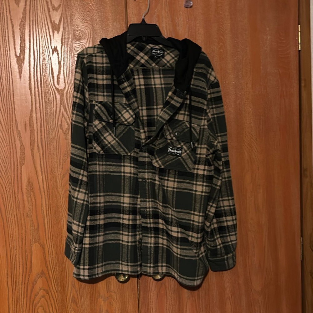 Dog Supply by Snoop Dog flannel button up with knit hood